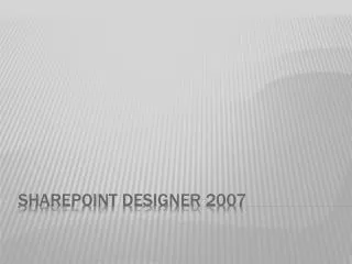 sharepoint designer 2007