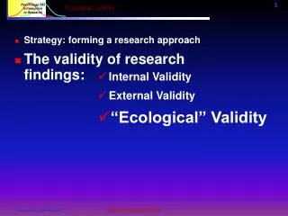 Ecological validity