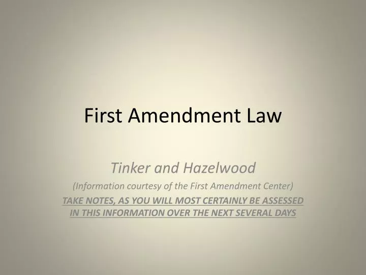 first amendment law