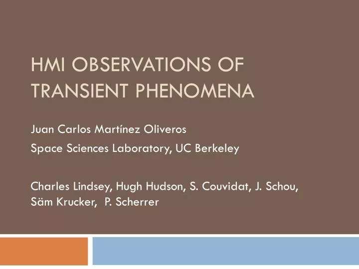 hmi observations of transient phenomena