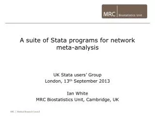A suite of Stata programs for network meta-analysis