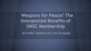 Weapons for Peace? The Unexpected Benefits of UNSC Membership