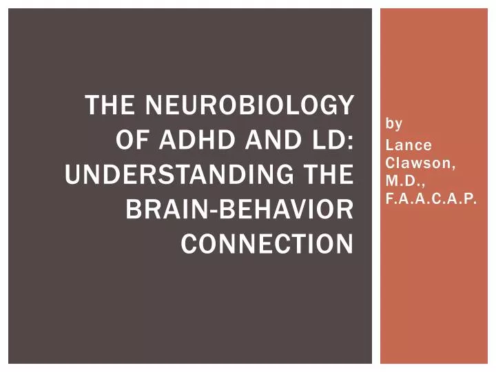 the neurobiology of adhd and ld understanding the brain behavior connection