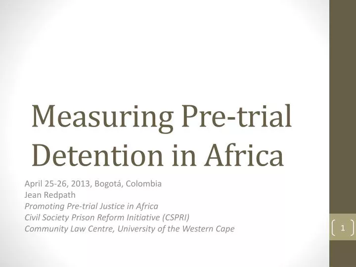 measuring pre trial detention in africa