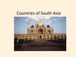 Countries of South Asia