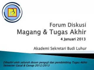 forum diskusi magang tugas akhir