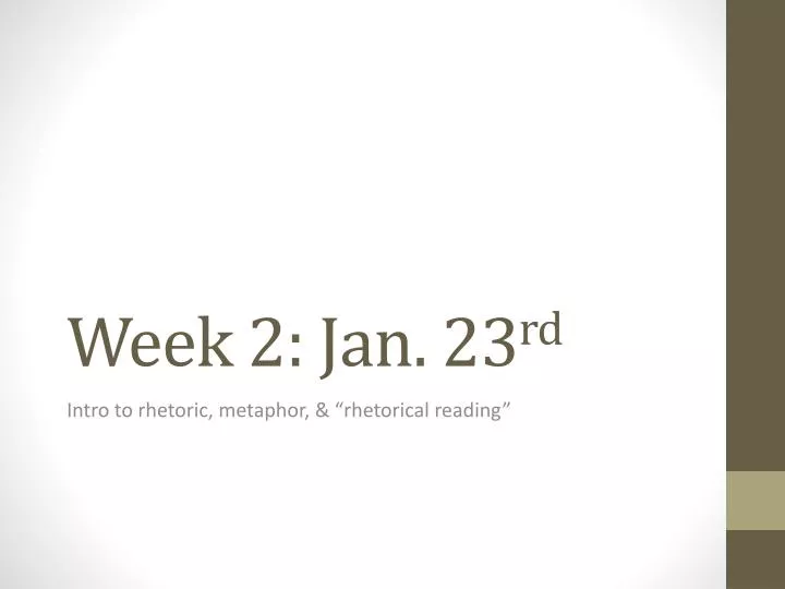 week 2 jan 23 rd