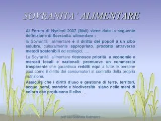 sovranita alimentare