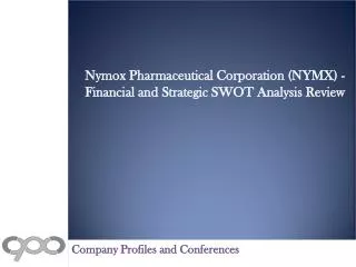 Nymox Pharmaceutical Corporation (NYMX) - Financial and Stra