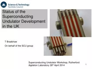 Status of the Superconducting Undulator Development in the UK