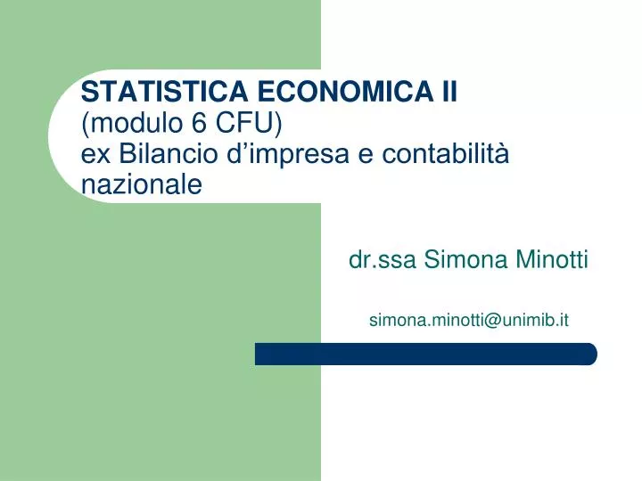statistica economica ii modulo 6 cfu ex bilancio d impresa e contabilit nazionale