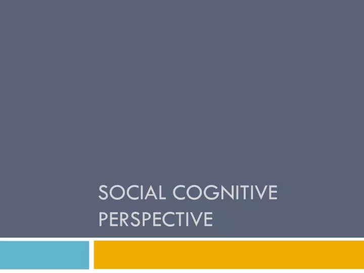 social cognitive perspective