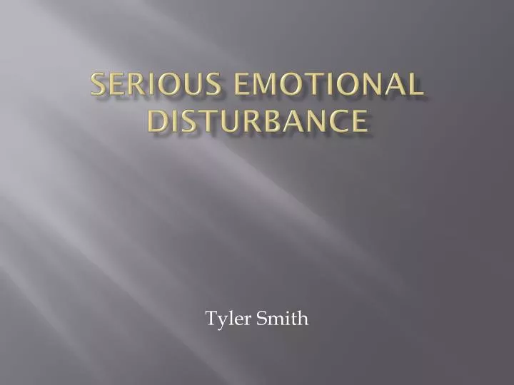 serious emotional disturbance