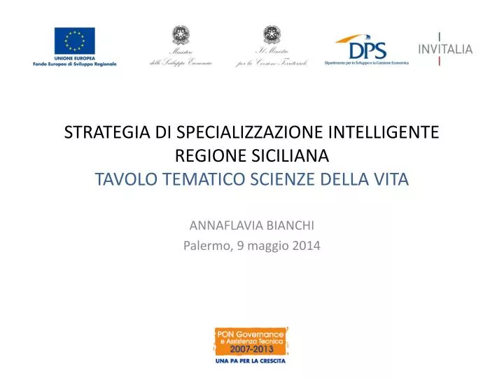 strategia di specializzazione intelligente regione siciliana tavolo tematico scienze della vita