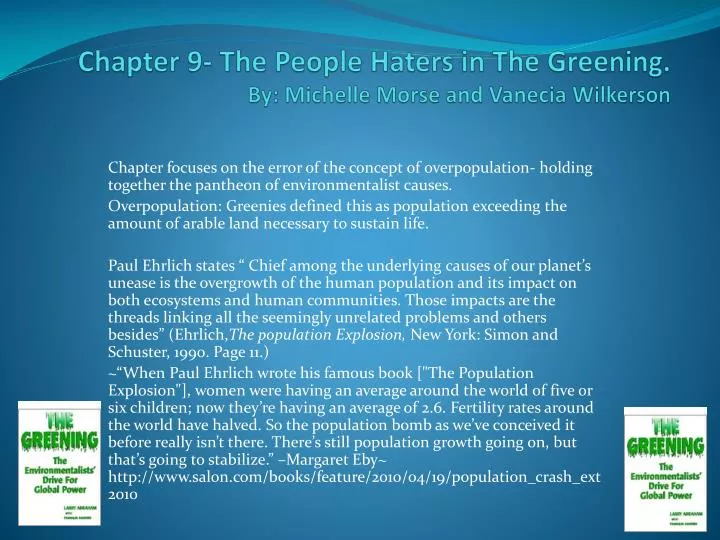 chapter 9 the people haters in t he greening by michelle morse and vanecia wilkerson