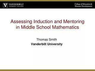 Assessing Induction and Mentoring in Middle School Mathematics