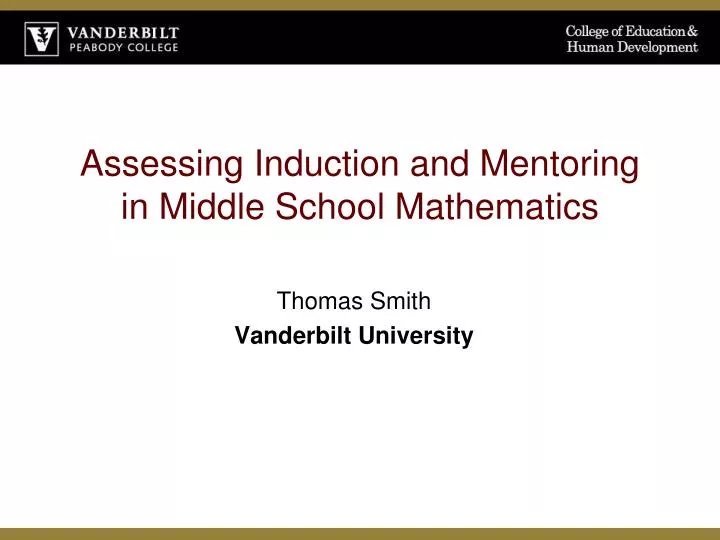 assessing induction and mentoring in middle school mathematics
