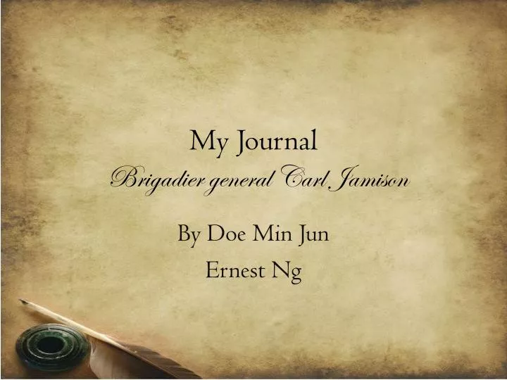 my journal brigadier general carl jamison