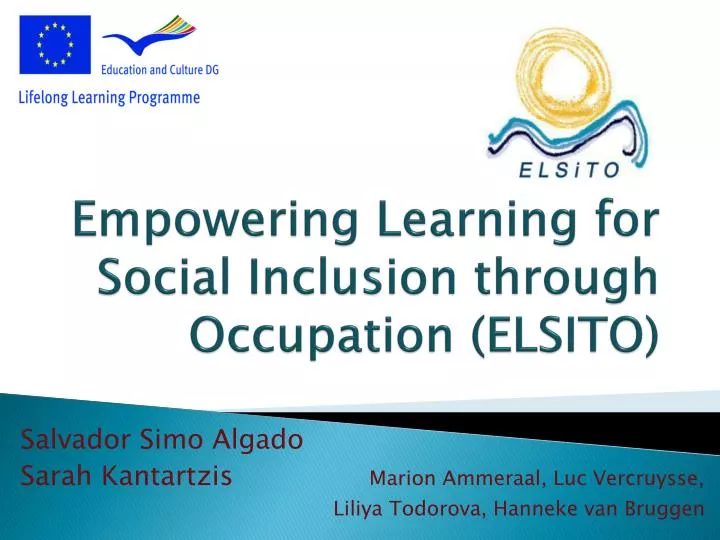 empowering learning for social inclusion through occupation elsito