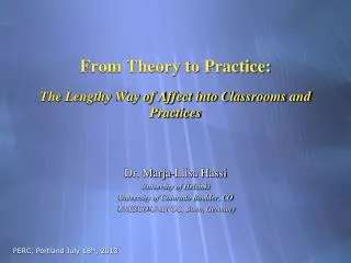 From Theory to Practice: The Lengthy Way of Affect into Classrooms and Practices