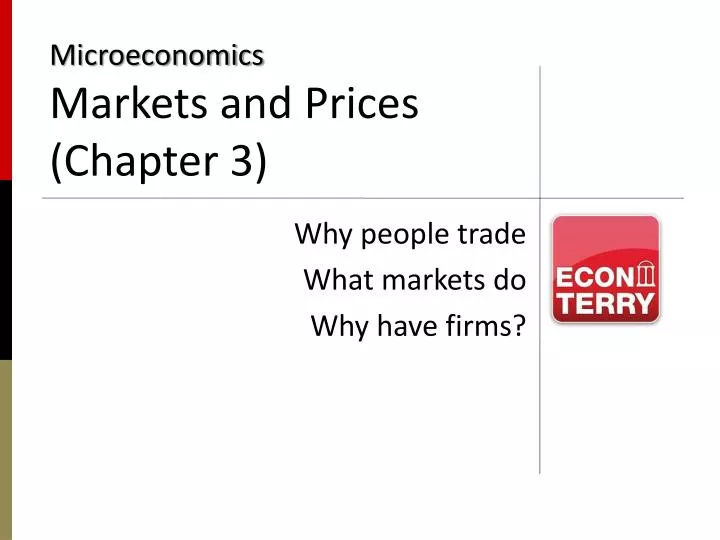 microeconomics markets and prices chapter 3