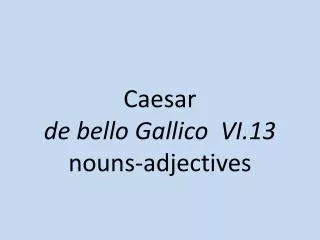 Caesar de bello Gallico VI.13 nouns-adjectives