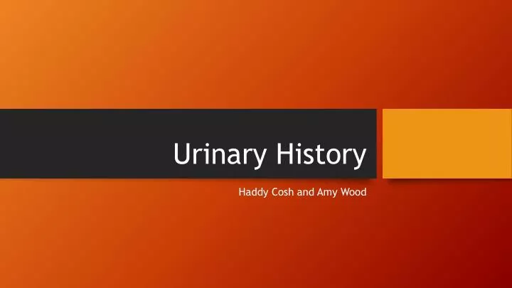 urinary history