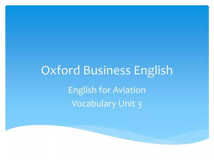 oxford business english