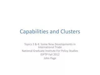 Capabilities and Clusters