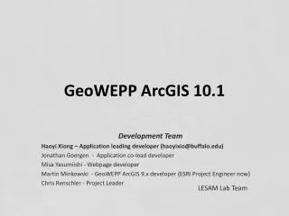 GeoWEPP ArcGIS 10.1