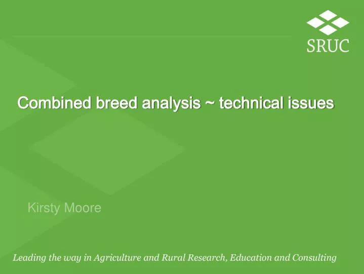 combined breed analysis technical issues