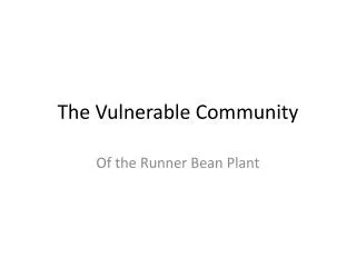 The Vulnerable Community