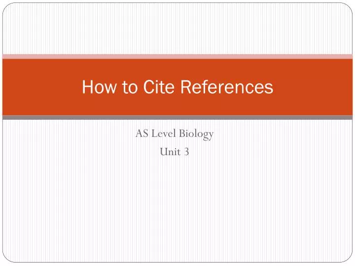how to cite references