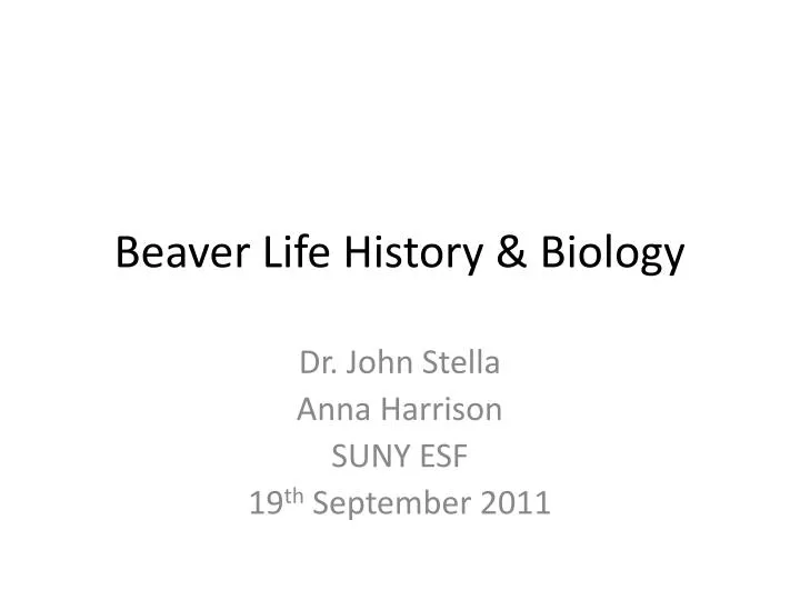 beaver life history biology