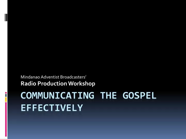 mindanao adventist broadcasters radio production workshop