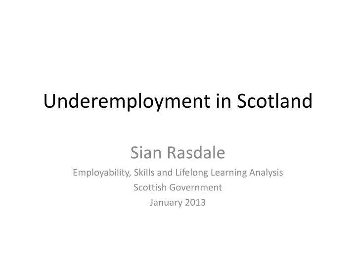 underemployment in scotland