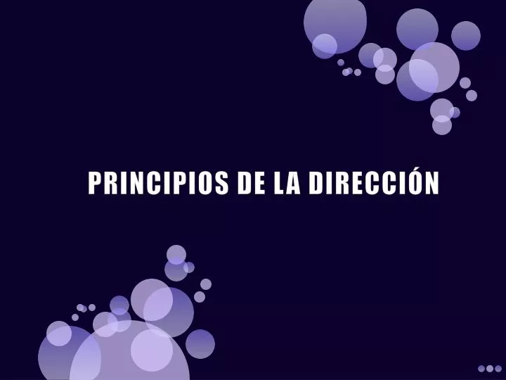 principios de la direcci n