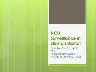 NCD Surveillance in Sleman District