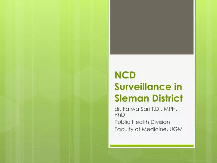 ncd surveillance in sleman district
