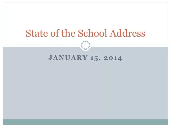 state of the school address