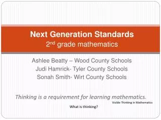 Next Generation Standards 2 nd grade mathematics