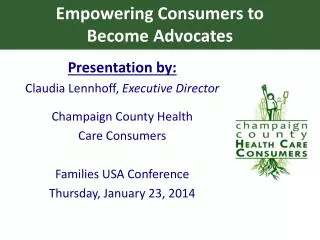 Empowering Consumers to Become Advocates