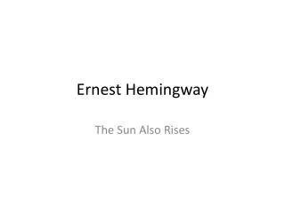 ernest hemingway