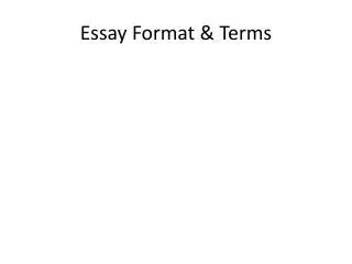 essay format terms