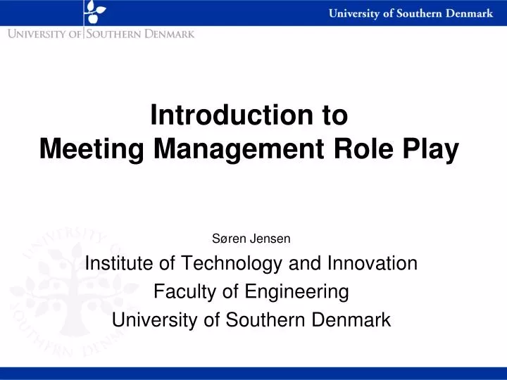 introduction to meeting management r ole p lay