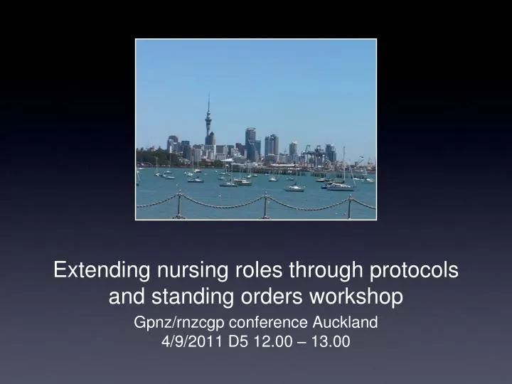 extending nursing roles through protocols and standing orders workshop