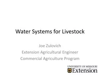 Water System s for Livestock