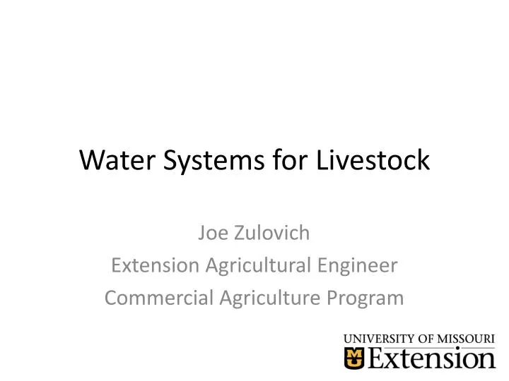 water system s for livestock