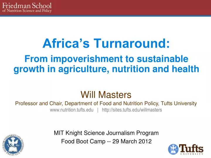 africa s turnaround from impoverishment to sustainable growth in agriculture nutrition and health