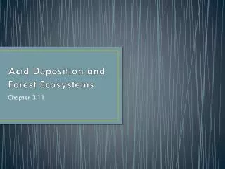 Acid Deposition and Forest Ecosystems
